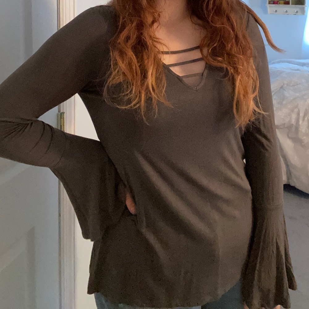 AEO Blouse with Flare Sleeves size L